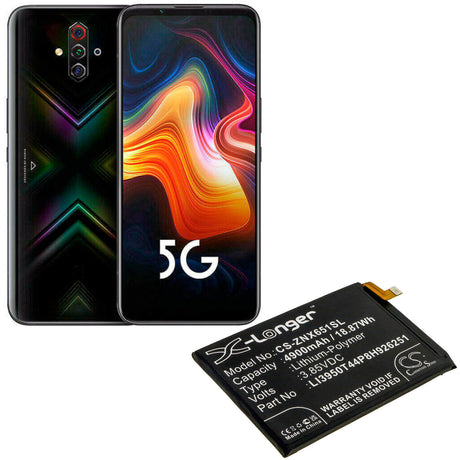 3.85V, Li-Polymer, 4900mAh, SmartPhone battery fits Zte, Li3950t44p8h926251, Nubia Play, Nubia Play 5g, 18.87Wh Mobile, SmartPhone Cameron Sino Technology Limited (Smartphone)