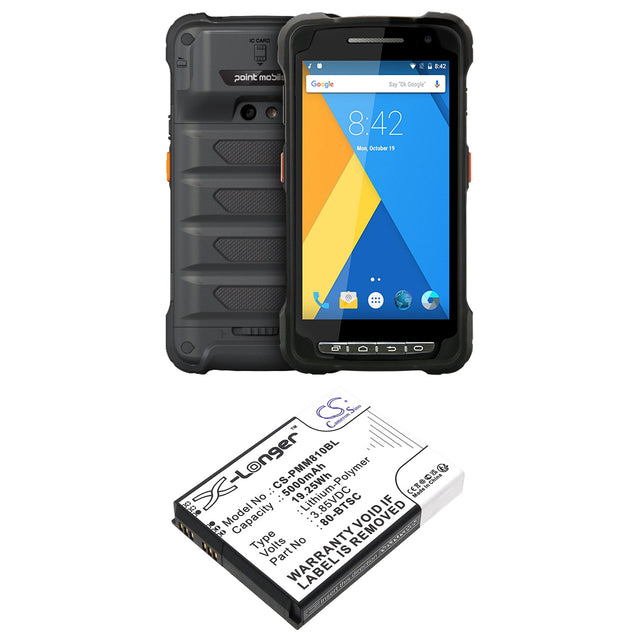 3.85V, Li-Polymer, 5000mAh, Barcode Scanner battery fits Point Mobile, Pm80, 19.25Wh Barcode Scanner Cameron Sino Technology Limited
