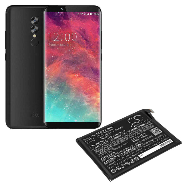 3.85V, Li-Polymer, 5000mAh, SmartPhone battery fits Umi, 1icp/5/64/58-2, Umidigi S2, 19.25Wh Mobile, SmartPhone Cameron Sino Technology Limited (Smartphone)