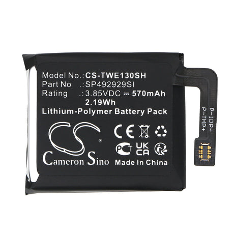 3.85V, Li-Polymer, 570mAh, Smartwatch battery fits Ticwatch, Pro 3, 2.19Wh Smartwatch Cameron Sino Technology Limited