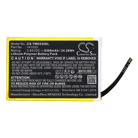 3.85V, Li-Polymer, 6300mAh, Hotspot battery fits T-mobile, 141033, D53, 24.26Wh Hotspot Cameron Sino Technology Limited