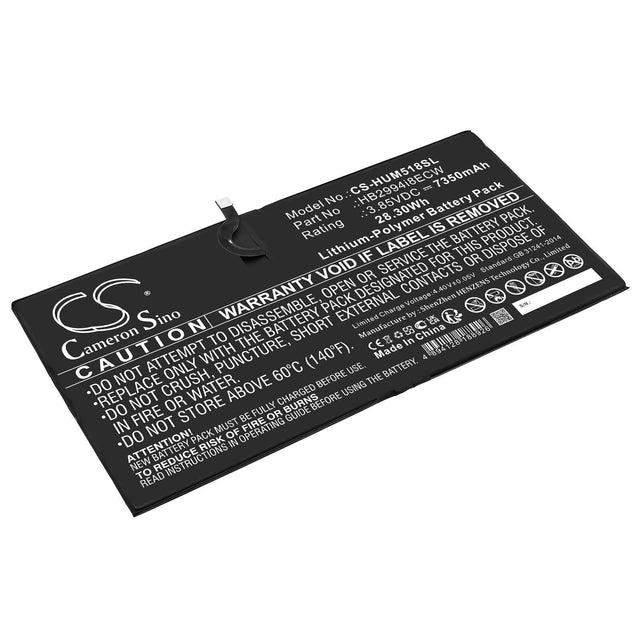 3.85V, Li-Polymer, 7350mAh, Tablet battery fits Huawei, Hb2994i8ecw, Cmr-al09, Cmr-al19, 28.30Wh Tablet Cameron Sino Technology Limited