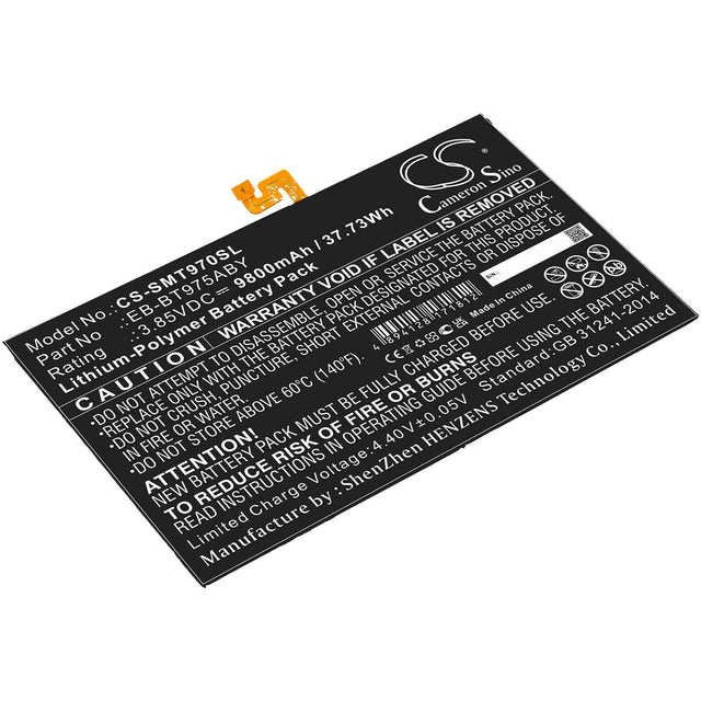 3.85V, Li-Polymer, 9800mAh, Tablet battery fits Samsung, Eb-bt975aby, Galaxy Tab S7 Fe 5g, Galaxy Tab S7 Plus 12.4, 37.73Wh Tablet Cameron Sino Technology Limited
