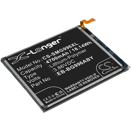 3.86V, Li-Polymer, 4700mAh, SmartPhone battery fits Samsung, Eb-bg996abu, Galaxy S21+, Galaxy S21+ 5g, 18.14Wh Mobile, SmartPhone Cameron Sino Technology Limited (Smartphone)