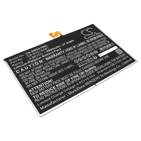 3.86v, Li-polymer, 9800mah, Tablet Battery Fits Samsung Sm-x810, Sm-x810n, 37.83wh Tablet Cameron Sino Technology Limited   