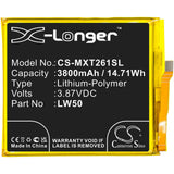 3.87V, Li-Polymer, 3800mAh, SmartPhone battery fits Motorola, Lw50, Moto Edge Plus, Moto Edge+, 14.71Wh Mobile, SmartPhone Cameron Sino Technology Limited (Smartphone)