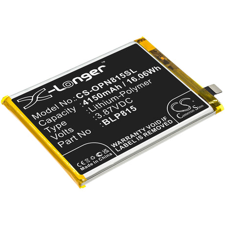 3.87V, Li-Polymer, 4150mAh, SmartPhone battery fits Oneplus, Blp815, Be2025, Be2026, 16.06Wh Mobile, SmartPhone Cameron Sino Technology Limited (Smartphone)