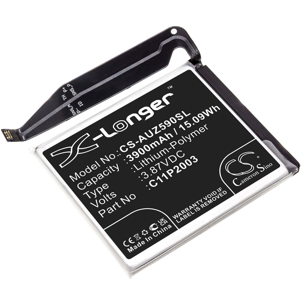 3.87V, Li-Polymer, 3900mAh, SmartPhone battery fits Asus, 0b200-03950000, Zenfone 8, Zs590ks, 15.09Wh Mobile, SmartPhone Cameron Sino Technology Limited (Smartphone)