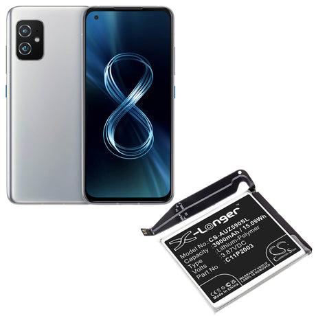 3.87V, Li-Polymer, 3900mAh, SmartPhone battery fits Asus, 0b200-03950000, Zenfone 8, Zs590ks, 15.09Wh Mobile, SmartPhone Cameron Sino Technology Limited (Smartphone)
