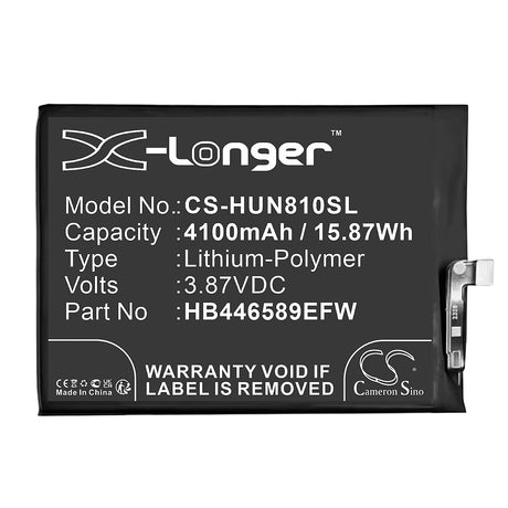 3.87V, Li-Polymer, 4100mAh, SmartPhone battery fits Huawei, Hb446589efw, Cha-al80, Coco-an40, 15.87Wh Mobile, SmartPhone Cameron Sino Technology Limited (Smartphone)