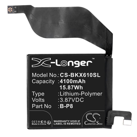 3.87V, Li-Polymer, 4100mAh, SmartPhone battery fits Vivo, B-p8, V2056a, X60 Pro Plus, 15.87Wh Mobile, SmartPhone Cameron Sino Technology Limited (Smartphone)
