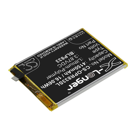 3.87V, Li-Polymer, 4150mAh, SmartPhone battery fits Oppo, Blp833, Realme V15 5g, Rmx3092, 16.06Wh Mobile, SmartPhone Cameron Sino Technology Limited (Smartphone)