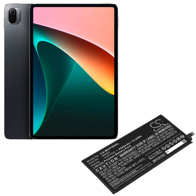 3.87V, Li-Polymer, 4200mAh, Tablet battery fits Xiaomi, Bn4d, Mi Pad 5 Pro, Mi Pad 5 Pro 5g, 16.25Wh Tablet Cameron Sino Technology Limited