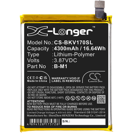 3.87V, Li-Polymer, 4300mAh, SmartPhone battery fits Vivo, B-m1, Pd1948, V17, 16.64Wh Mobile, SmartPhone Cameron Sino Technology Limited (Smartphone)