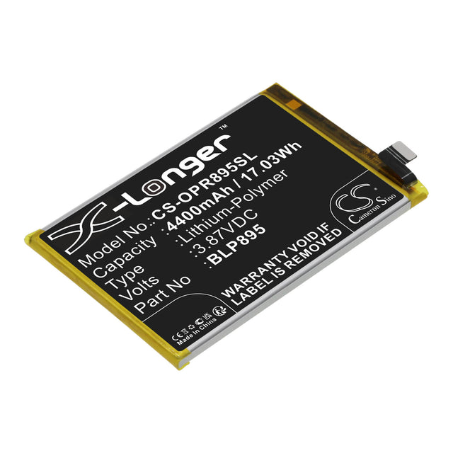 3.87V, Li-Polymer, 4400mAh, SmartPhone battery fits Oppo, Blp895, Pfcm00, Reno7 Se 5g, 17.03Wh Mobile, SmartPhone Cameron Sino Technology Limited (Smartphone)