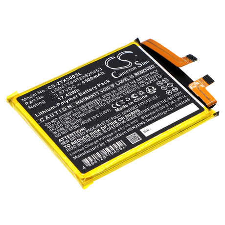 3.87V, Li-Polymer, 4500mAh, SmartPhone battery fits Zte, Li3941t44p8h826453, A2022p, Axon 30 Pro+, 17.42Wh Mobile, SmartPhone Cameron Sino Technology Limited (Smartphone)