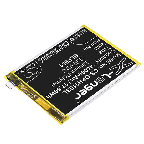 3.87V, Li-Polymer, 4600mAh, SmartPhone battery fits Oppo, Blp981, A1 Pro, Phq110, 17.8Wh Mobile, SmartPhone Cameron Sino Technology Limited (Smartphone)