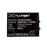 3.87V, Li-Polymer, 4600mAh, SmartPhone battery fits Xiaomi, Bp45, 12 Pro, 12s Pro, 17.8Wh Mobile, SmartPhone Cameron Sino Technology Limited (Smartphone)