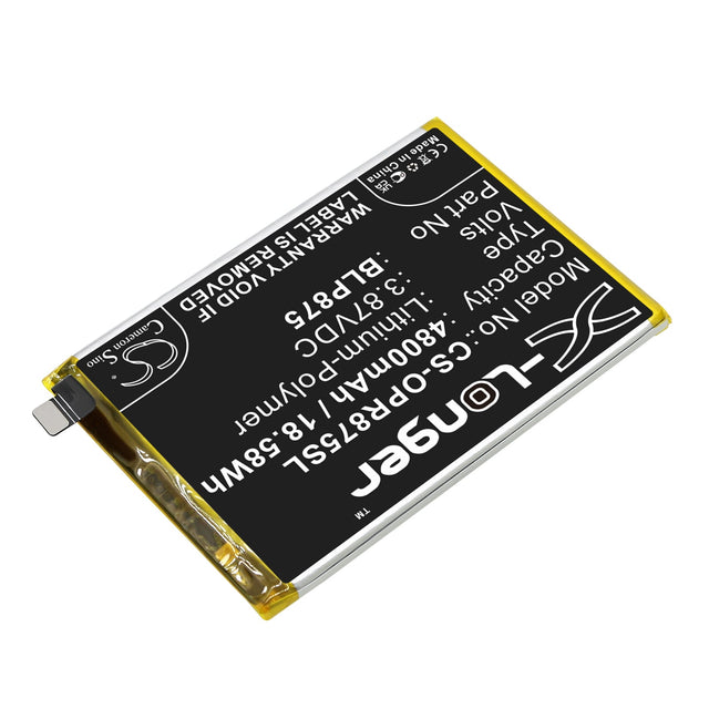 3.87V, Li-Polymer, 4800mAh, SmartPhone battery fits Oppo, Blp875, Realme Narzo 50, Realme Q3s, 18.58Wh Mobile, SmartPhone Cameron Sino Technology Limited (Smartphone)