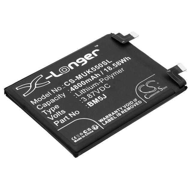 3.87V, Li-Polymer, 4800mAh, SmartPhone battery fits Redmi, Bm5j, 12t, 12t Pro, 18.58Wh Mobile, SmartPhone Cameron Sino Technology Limited (Smartphone)