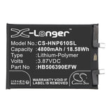 3.87V, Li-Polymer, 4800mAh, SmartPhone battery fits Honor, Hb506390efw, 60 Pro 5g, Tna-an00, 18.58Wh Mobile, SmartPhone Cameron Sino Technology Limited (Smartphone)