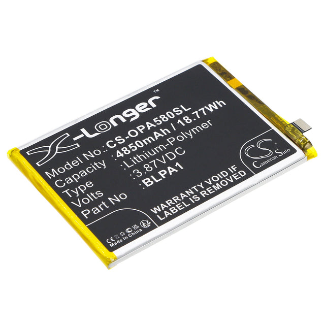 3.87V, Li-Polymer, 4850mAh, SmartPhone battery fits Oppo, Blpa1, A38, A58, 18.77Wh Mobile, SmartPhone Cameron Sino Technology Limited (Smartphone)