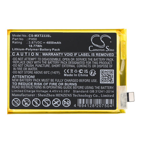 3.87V, Li-Polymer, 4850mAh, SmartPhone battery fits Motorola, Ph50, Moto G23, Xt2333, 18.77Wh Mobile, SmartPhone Cameron Sino Technology Limited (Smartphone)
