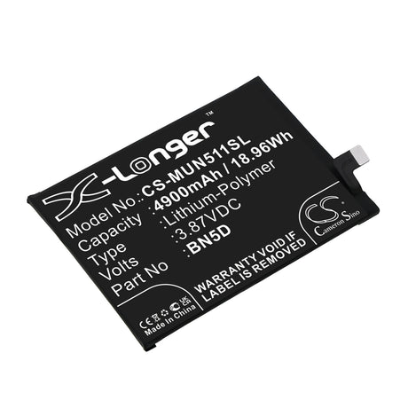 3.87V, Li-Polymer, 4900mAh, SmartPhone battery fits Xiaomi, Poco, Redmi, Bn5d, 2201117pg, M4 Pro, 18.96Wh Mobile, SmartPhone Cameron Sino Technology Limited (Smartphone)