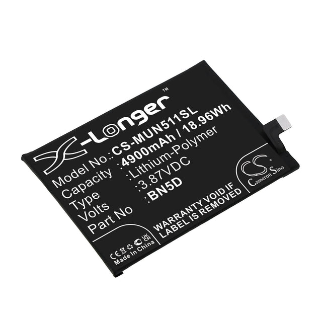 3.87V, Li-Polymer, 4900mAh, SmartPhone battery fits Xiaomi, Poco, Redmi, Bn5d, 2201117pg, M4 Pro, 18.96Wh Mobile, SmartPhone Cameron Sino Technology Limited (Smartphone)