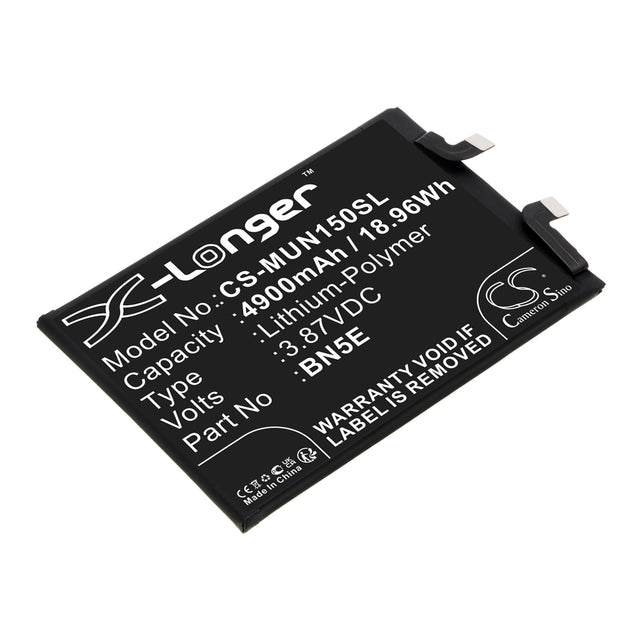 3.87V, Li-Polymer, 4900mAh, SmartPhone battery fits Xiaomi, Redmi, Bn5e, Note 11e Pro, 18.96Wh Mobile, SmartPhone Cameron Sino Technology Limited (Smartphone)