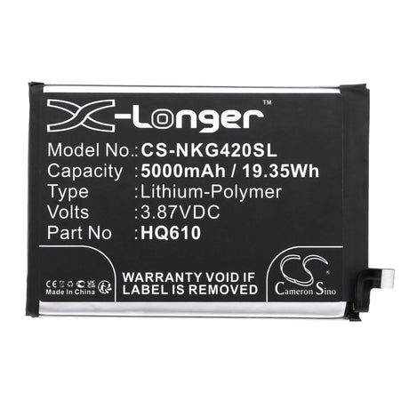 3.87V, Li-Polymer, 5000mAh, SmartPhone battery fits Nokia, Hq610, G42 5g, 19.35Wh Mobile, SmartPhone Cameron Sino Technology Limited (Smartphone)