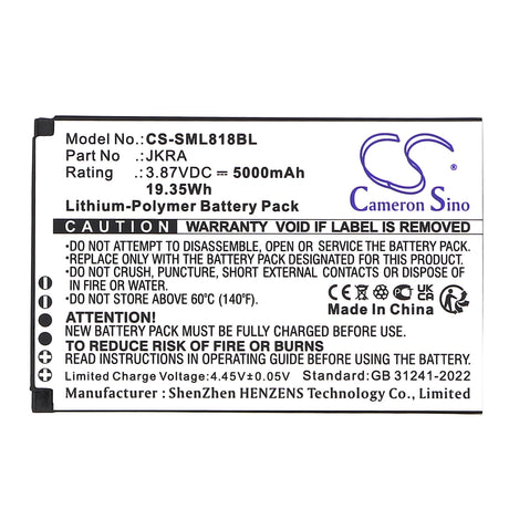 3.87V, Li-Polymer, 5000mAh, Payment Terminal battery fits Geenk, G3, 19.35Wh Payment Terminal Cameron Sino Technology Limited