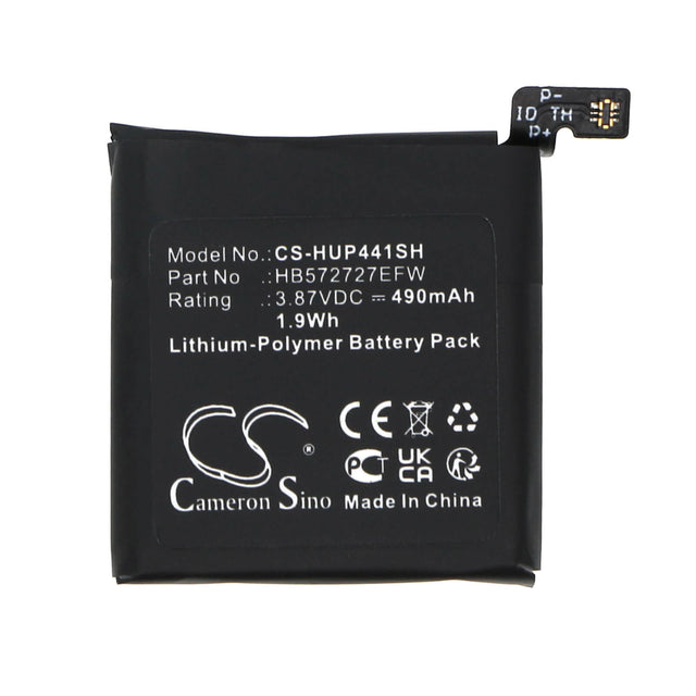 3.87V, Li-Polymer, 530mAh Smartwatch Battery fits Huawei, Watch Gt4 41mm, 2.05Wh Smartwatch Cameron Sino Technology Limited