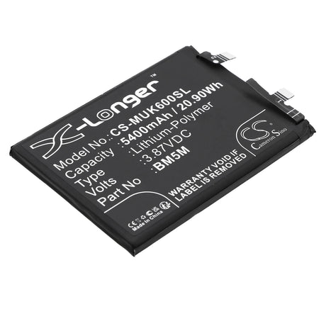 3.87V, Li-Polymer, 5400mAh, SmartPhone battery fits Redmi, Bm5m, K60, 20.9Wh Mobile, SmartPhone Cameron Sino Technology Limited (Smartphone)