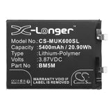 3.87V, Li-Polymer, 5400mAh, SmartPhone battery fits Redmi, Bm5m, K60, 20.9Wh Mobile, SmartPhone Cameron Sino Technology Limited (Smartphone)
