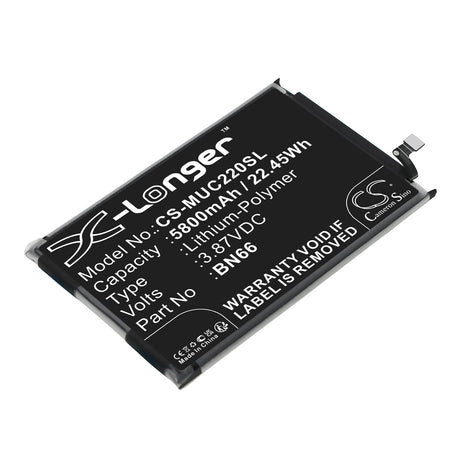 3.87V, Li-Polymer, 5800mAh, SmartPhone battery fits Poco, Bn66, 220333qpg, C40, 22.45Wh Mobile, SmartPhone Cameron Sino Technology Limited (Smartphone)
