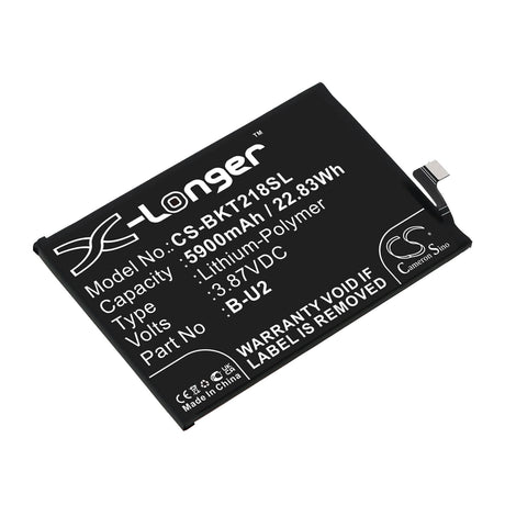 3.87V, Li-Polymer, 5900mAh, SmartPhone battery fits Vivo, B-u2, T2x, V2188a, 22.83Wh Mobile, SmartPhone Cameron Sino Technology Limited (Smartphone)