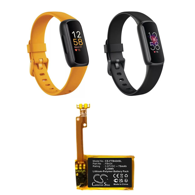 3.87V, Li-Polymer, 75mAh, Smartwatch battery fits Fitbit, Inspire 3, 0.29Wh Smartwatch Cameron Sino Technology Limited