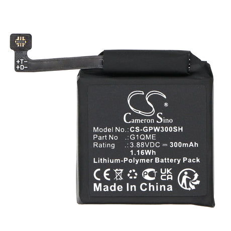 3.88V, Li-Polymer, 300mAh, Smartwatch Battery fits Google, Pixel Watch 3, 1.16Wh Smartwatch Cameron Sino Technology Limited
