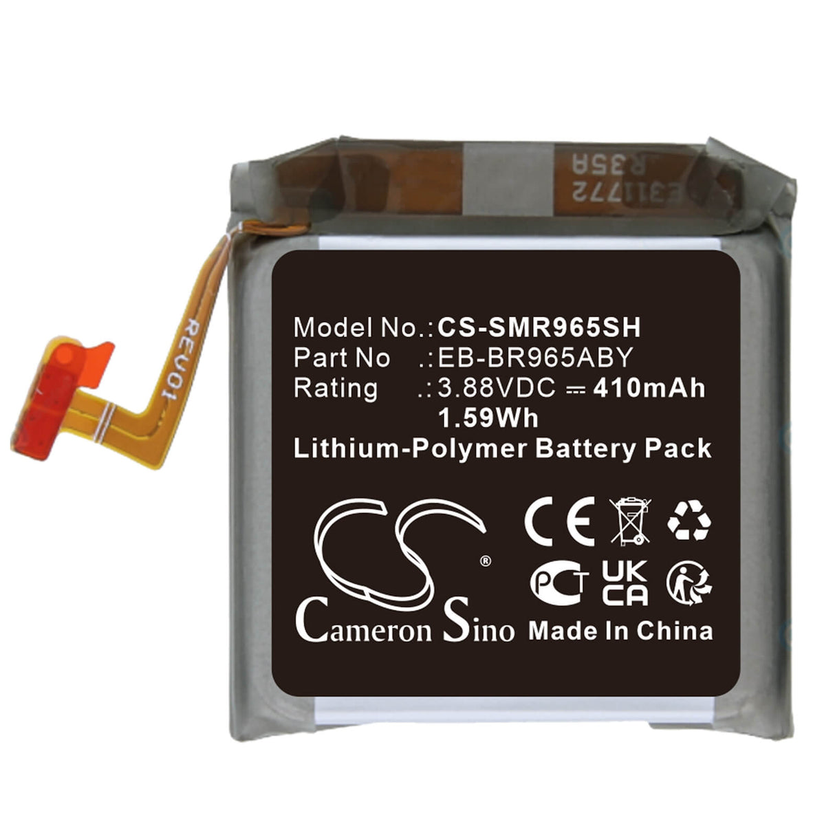3.88V, Li-Polymer, 410mAh Smartwatch Battery fits Samsung, Galaxy Watch 6 Classic 47mm, Sm-r960, 1.59Wh Smartwatch Cameron Sino Technology Limited