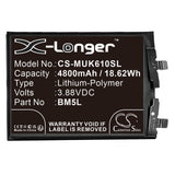 3.88V, Li-Polymer, 4800mAh, SmartPhone battery fits Redmi, Bm5l, 22127rk46c, K60 Pro, 18.62Wh Mobile, SmartPhone Cameron Sino Technology Limited (Smartphone)