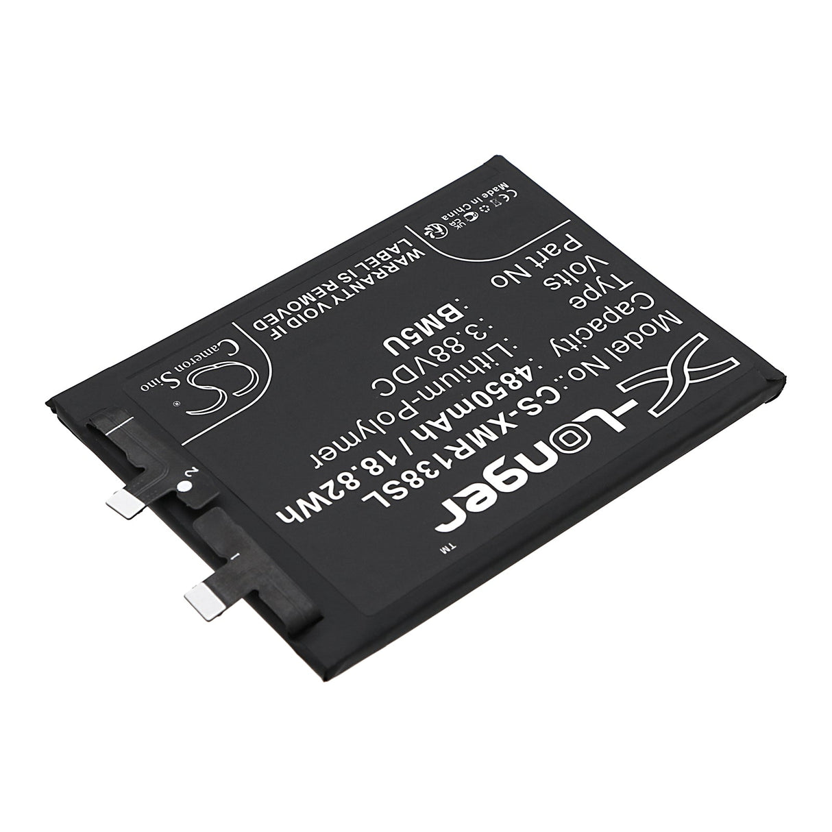 3.88V, Li-Polymer, 4850mAh, SmartPhone battery fits Redmi, Bm5u, 23090ra98c, Note 13 Pro+, 18.82Wh Mobile, SmartPhone Cameron Sino Technology Limited (Smartphone)