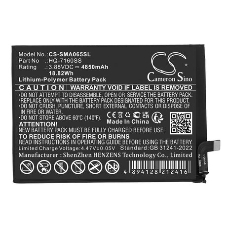 3,88V, Li-Polymer, 4850mAh, Mobile, Batterie de smartphone compatible avec Samsung, Galaxy A06, Sm-a065f, 18,82Wh Mobile, Smartphone Cameron Sino Technology Limited (Smartphone)
