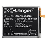 3.88V, Li-Polymer, 4900mAh, SmartPhone battery fits Samsung, Eb-ba546aby, Galaxy A34 5g, Galaxy A34 5g 2023, 19.01Wh Mobile, SmartPhone Cameron Sino Technology Limited (Smartphone)