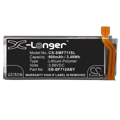 3.88V, Li-Polymer, 900mAh, SmartPhone battery fits Samsung, Eb-bf712aby, Galaxy Z Flip 3, M-f711r4, 3.49Wh Mobile, SmartPhone Cameron Sino Technology Limited (Smartphone)