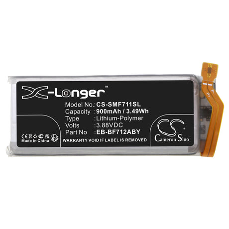 3.88V, Li-Polymer, 900mAh, SmartPhone battery fits Samsung, Eb-bf712aby, Galaxy Z Flip 3, M-f711r4, 3.49Wh Mobile, SmartPhone Cameron Sino Technology Limited (Smartphone)