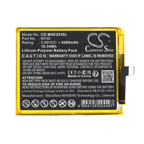 3.89V, Li-Polymer, 4200mAh, SmartPhone battery fits Motorola, Nf50, Egde 2022, Xt2205-3, 16.34Wh Mobile, SmartPhone Cameron Sino Technology Limited (Smartphone)