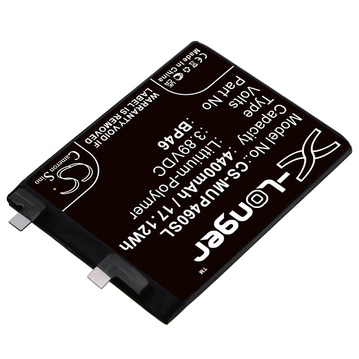 3.89V, Li-Polymer, 4400mAh, SmartPhone battery fits Xiaomi, Bp46, 2112123ac, 2112123ag, 17.12Wh Mobile, SmartPhone Cameron Sino Technology Limited (Smartphone)