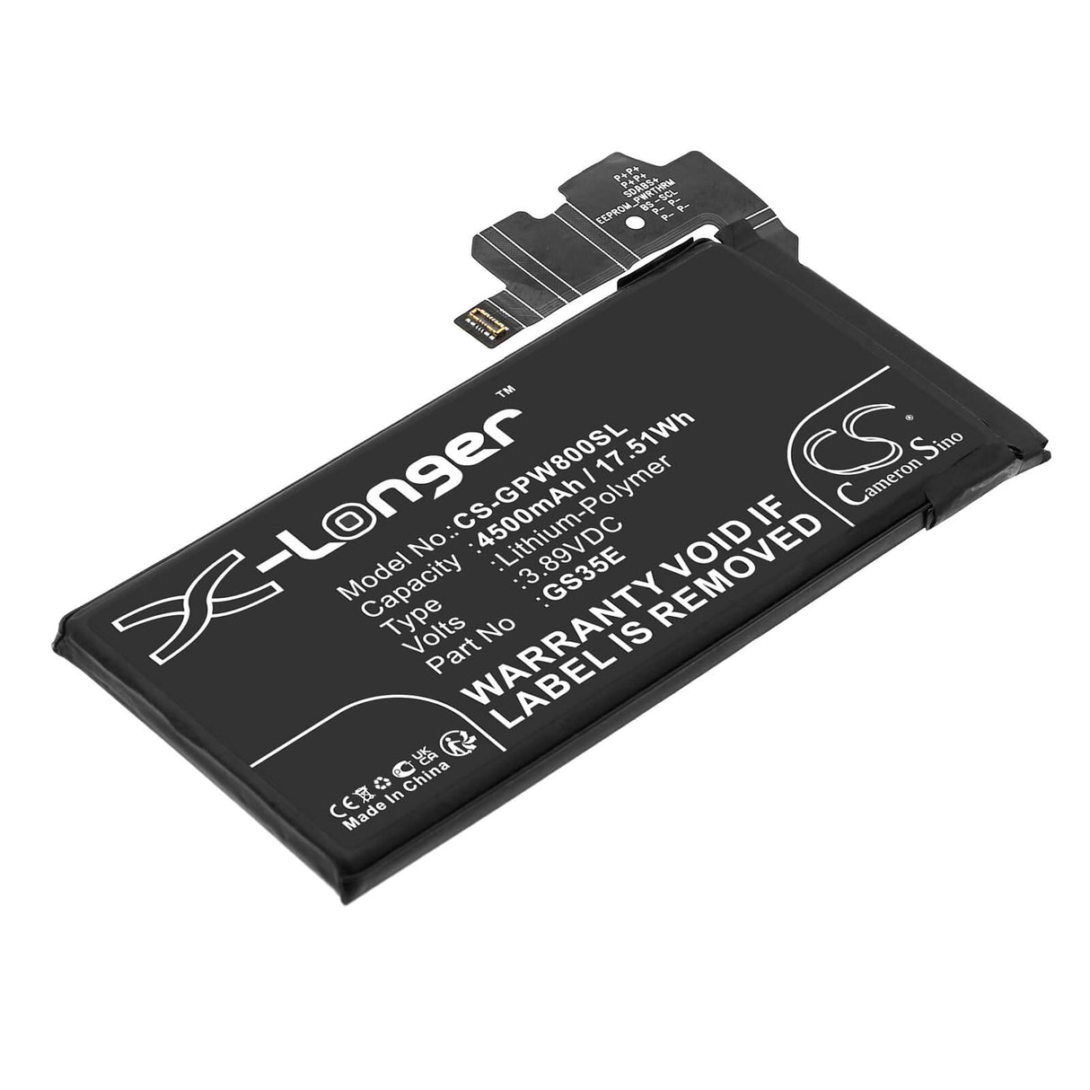 3.89V, Li-Polymer, 4500mAh, SmartPhone battery fits Google, G949-00574-01, G9bqd, Gkws6, 17.51Wh Mobile, SmartPhone Cameron Sino Technology Limited (Smartphone)