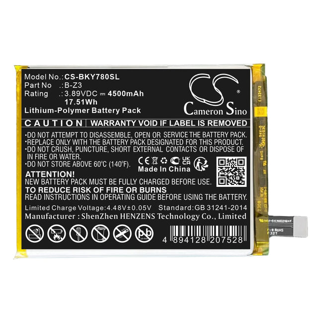3.89V, Li-Polymer, 4500mAh, batterie de smartphone compatible avec Vivo, B-z3, Y78 Plus, Y78+, 17.51Wh Mobile, Smartphone Cameron Sino Technology Limited (Smartphone)